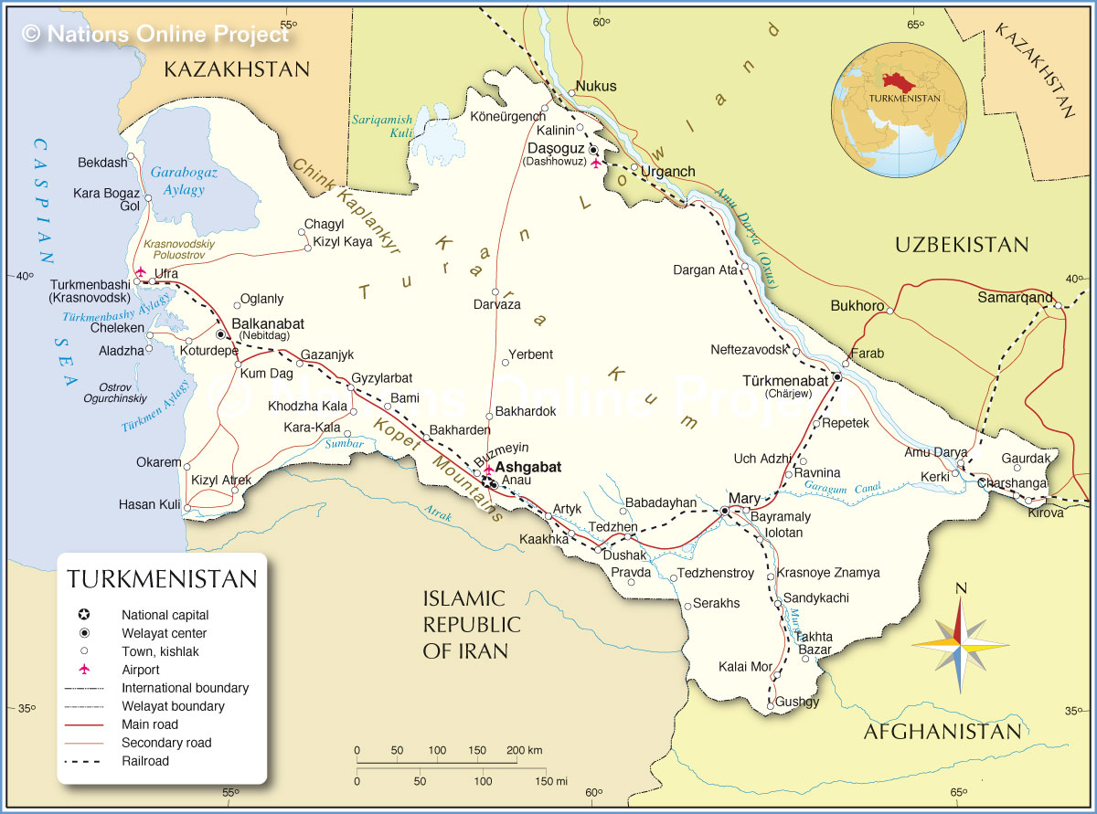 turkmenistan siyasal haritasi