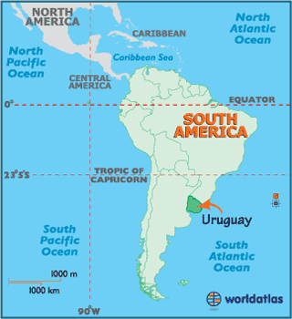 guney amerika haritasi uruguay
