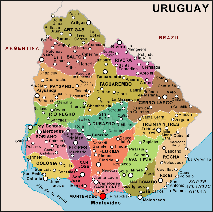 uruguay siyasi haritasi