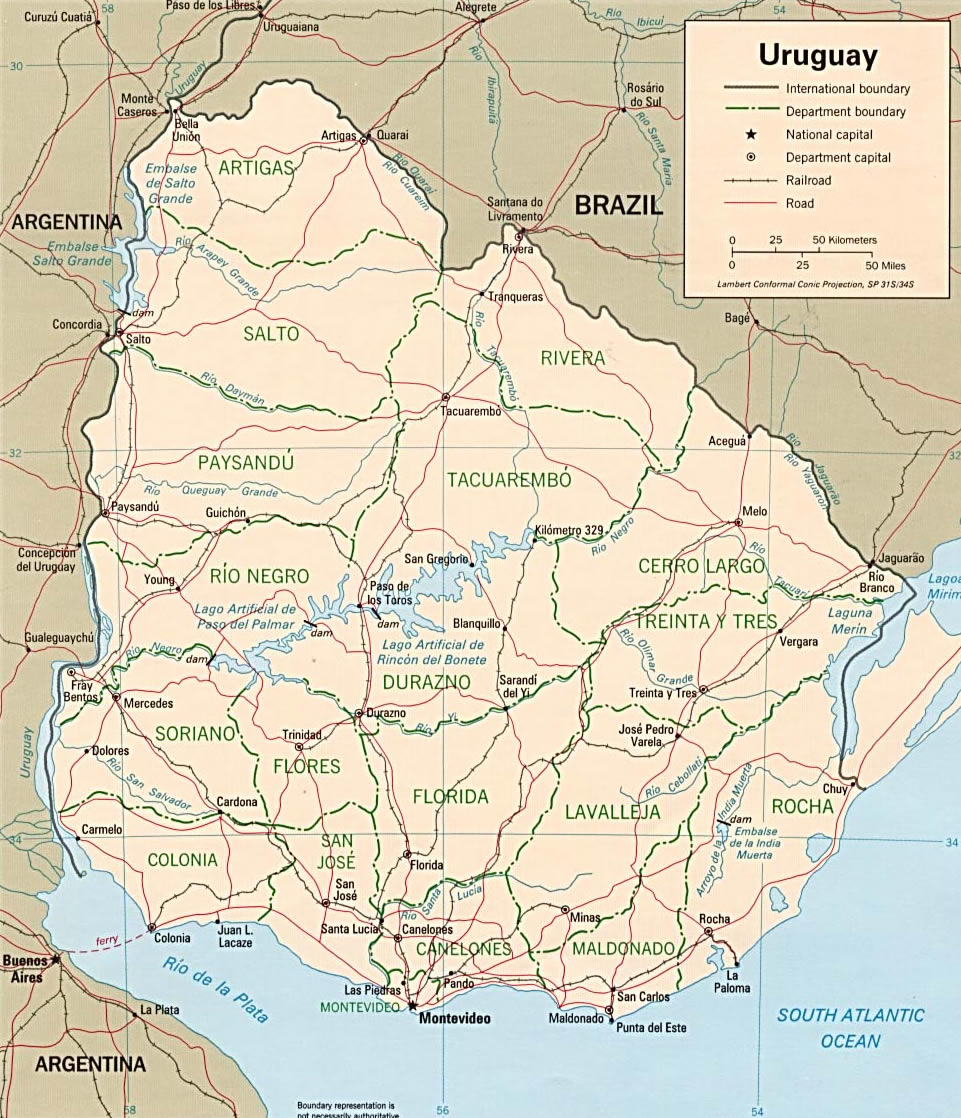 uruguay siyasi haritasi 1995