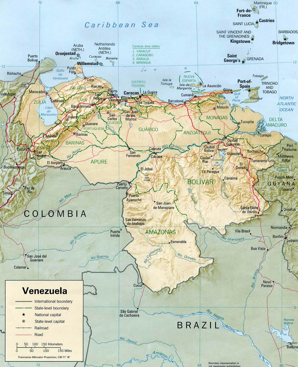 venezuela golgeli kabartma haritasi 1993