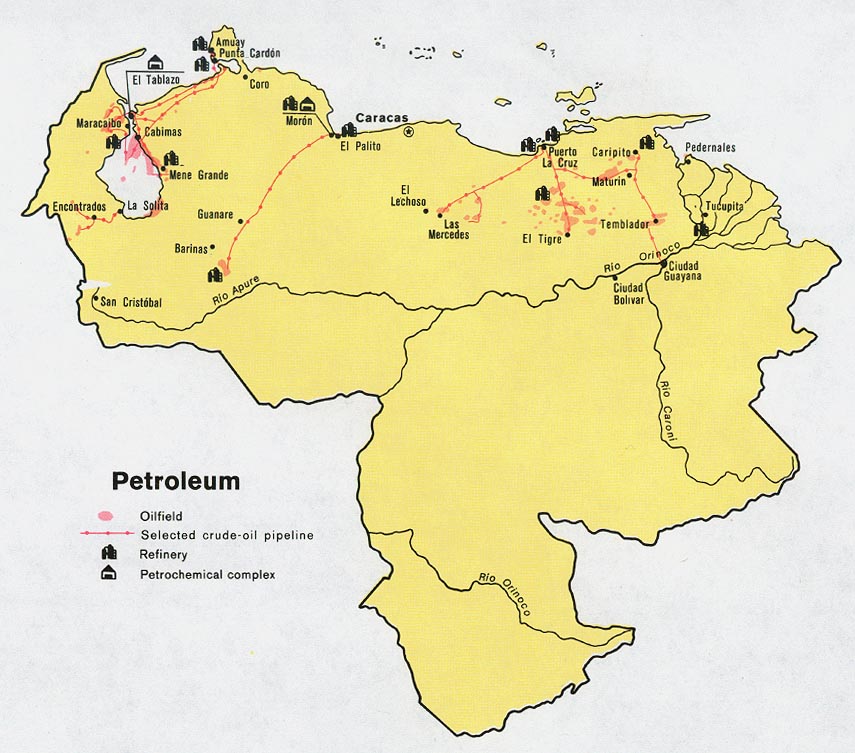 venezuela petroleum haritasi 1972