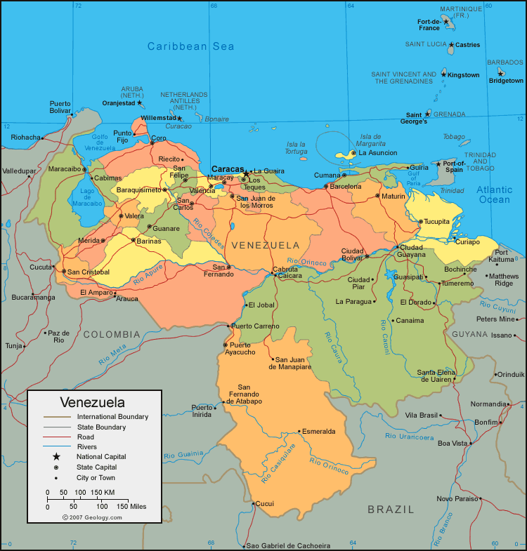 venezuela siyasi haritasi