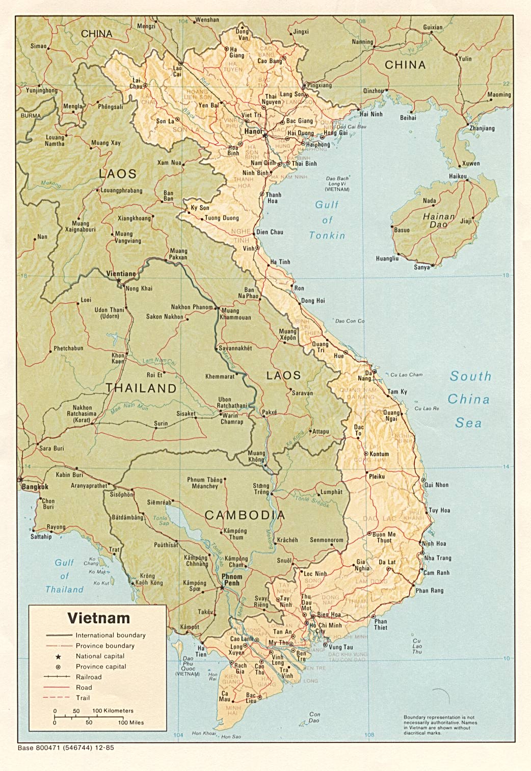 fiziki harita vietnam