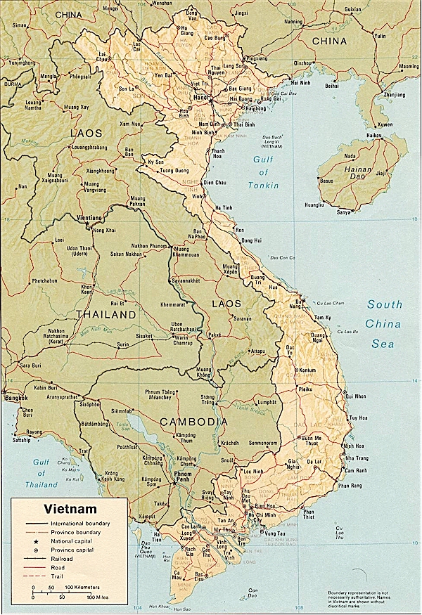 haritasi fiziki vietnam