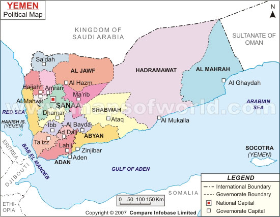 yemen siyasi haritasi