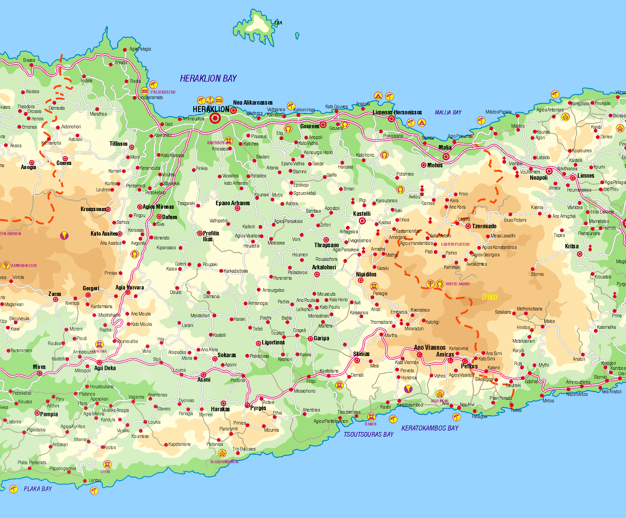 Heraklion bolgesel haritasi