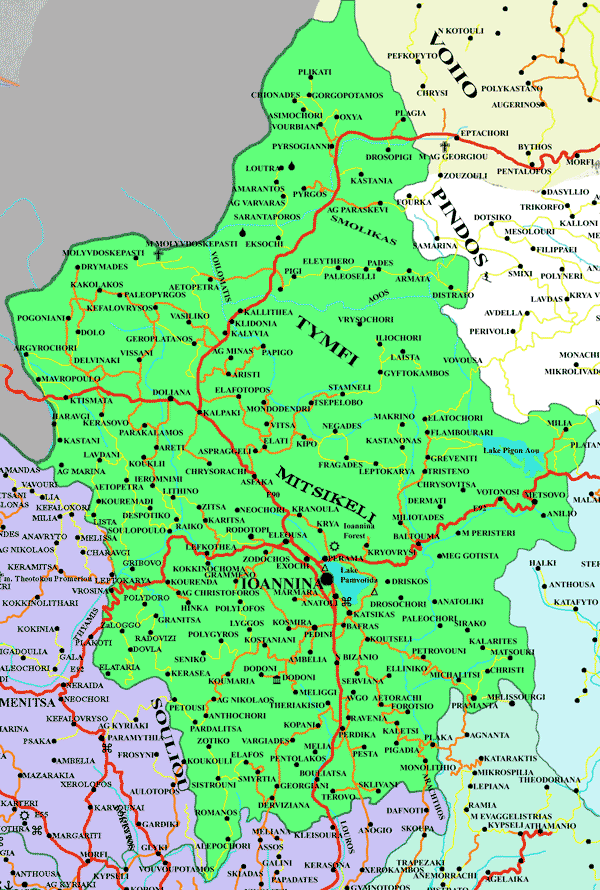 Ioannina kasabalar haritasi