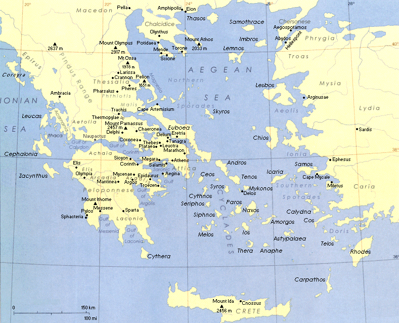 yunanistan ege denizi haritasi