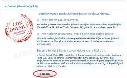 E Devlet Şifresi Değişikliği