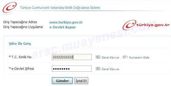 E-Devlet Şifresi Girişi