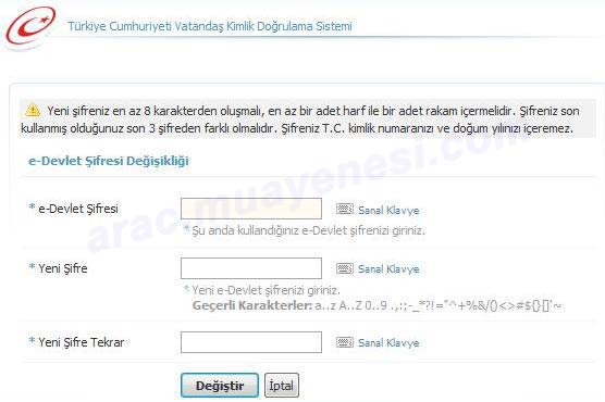 E-Devlet Yeni Şifre