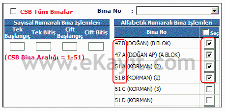 E Kayıt Bina Ekle