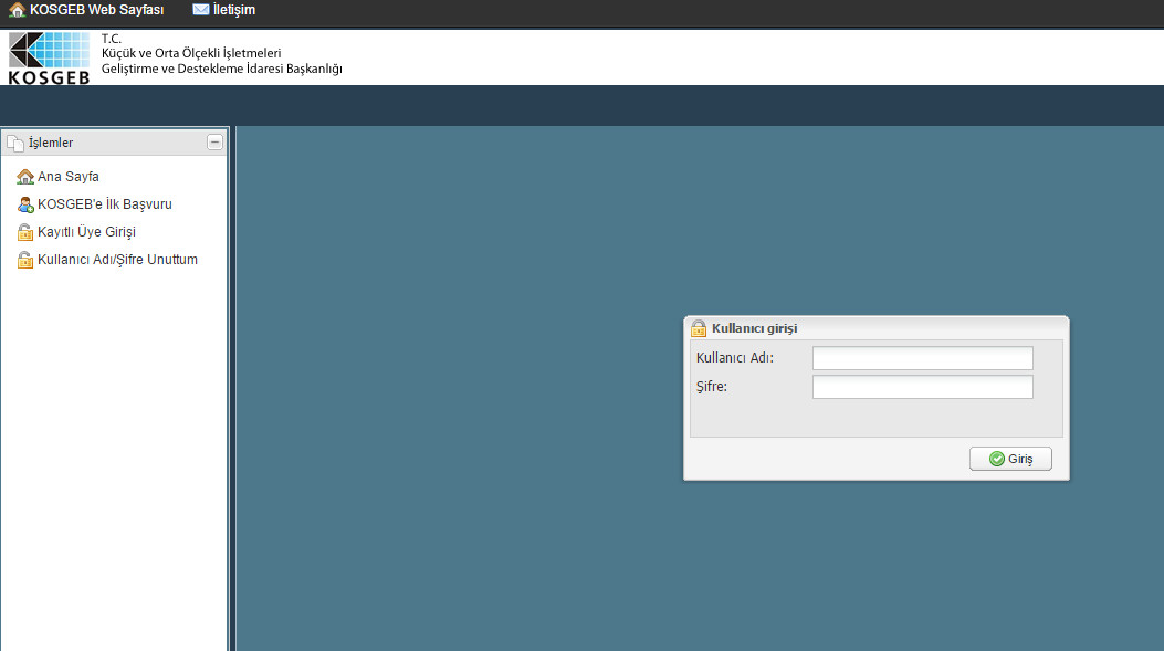 KOSGEB e-Devlet Destek Başvuru Girişi