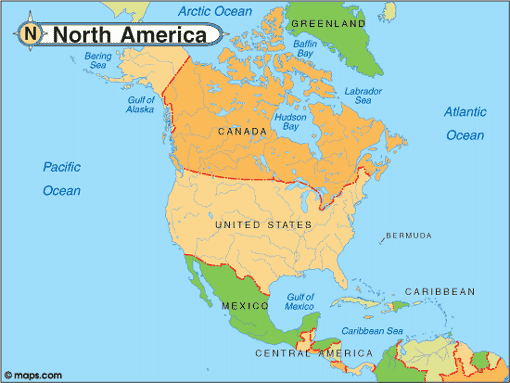 Kuzey Amerika Haritası