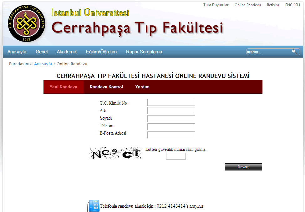 Cerrahpasa Tip Fakultesi Randevu