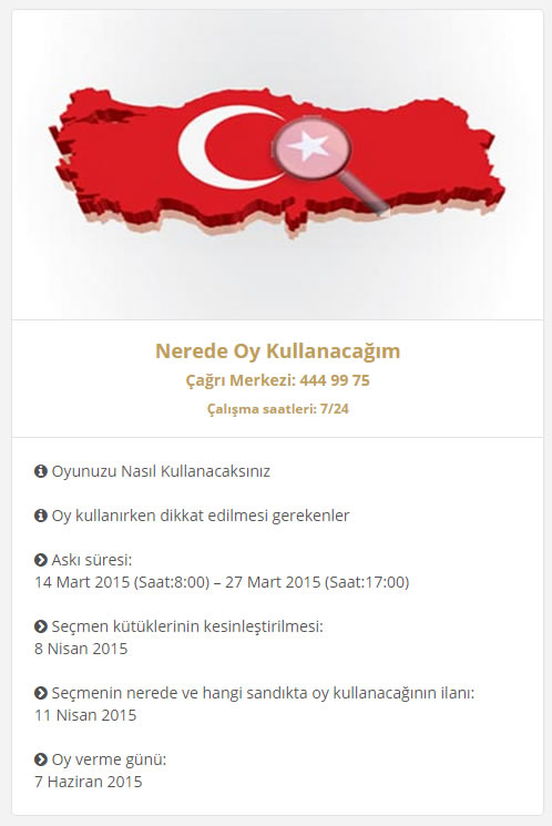 2015 nerede oy kullanacağım