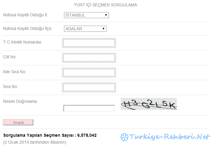 Seçmen Sandık Bilgisi Sorgulama