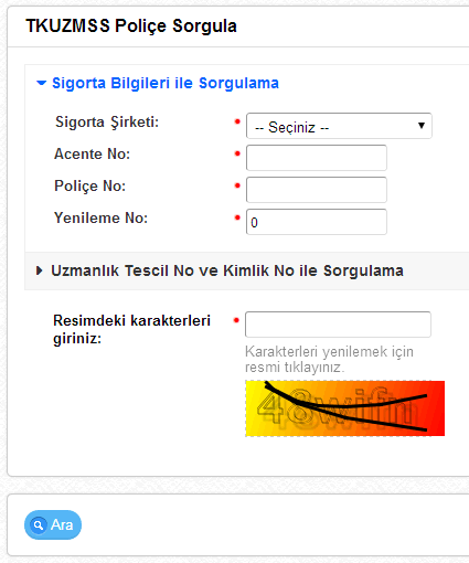 Zorunlu Mali Sorumluluk Sigortası Poliçe Sorgulama