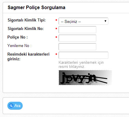 Sagmer Poliçe Sorgulama