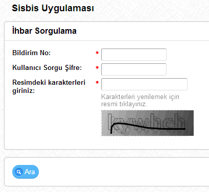 SİSBİS İhbar Sorgulama