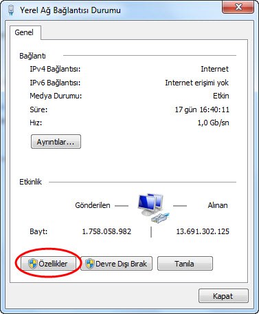 windows 7 dns ayarı 4