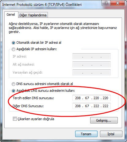 windows 7 dns ayarı 6