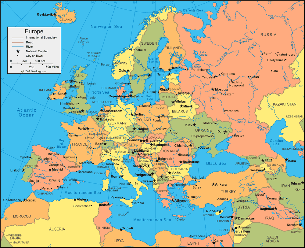 politik harita Avrupa