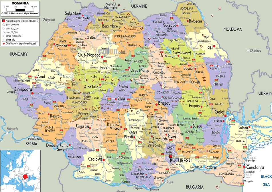 romanya politik harita